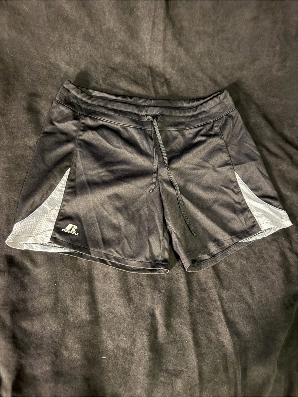 Russell Athletic Black Shorts with Gray Panels